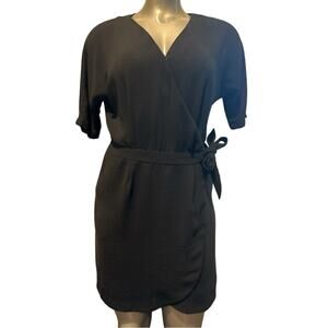 FRNCH V-Neck Short Sleeve Wrap Mini Dress With Pockets Size S